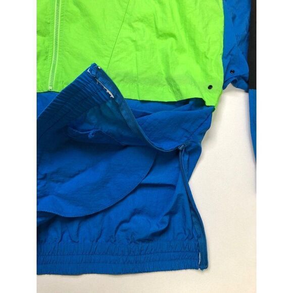 VINTAGE Prince CTS Team Pullover Jacket Men Adult XL Neon Green Blue Nylon 90s - Picture 4 of 8